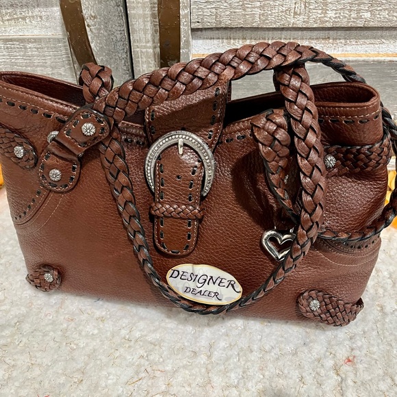 Authentic BRIGHTON Brown Leather Shoulder Bag VGC! - Picture 6 of 12